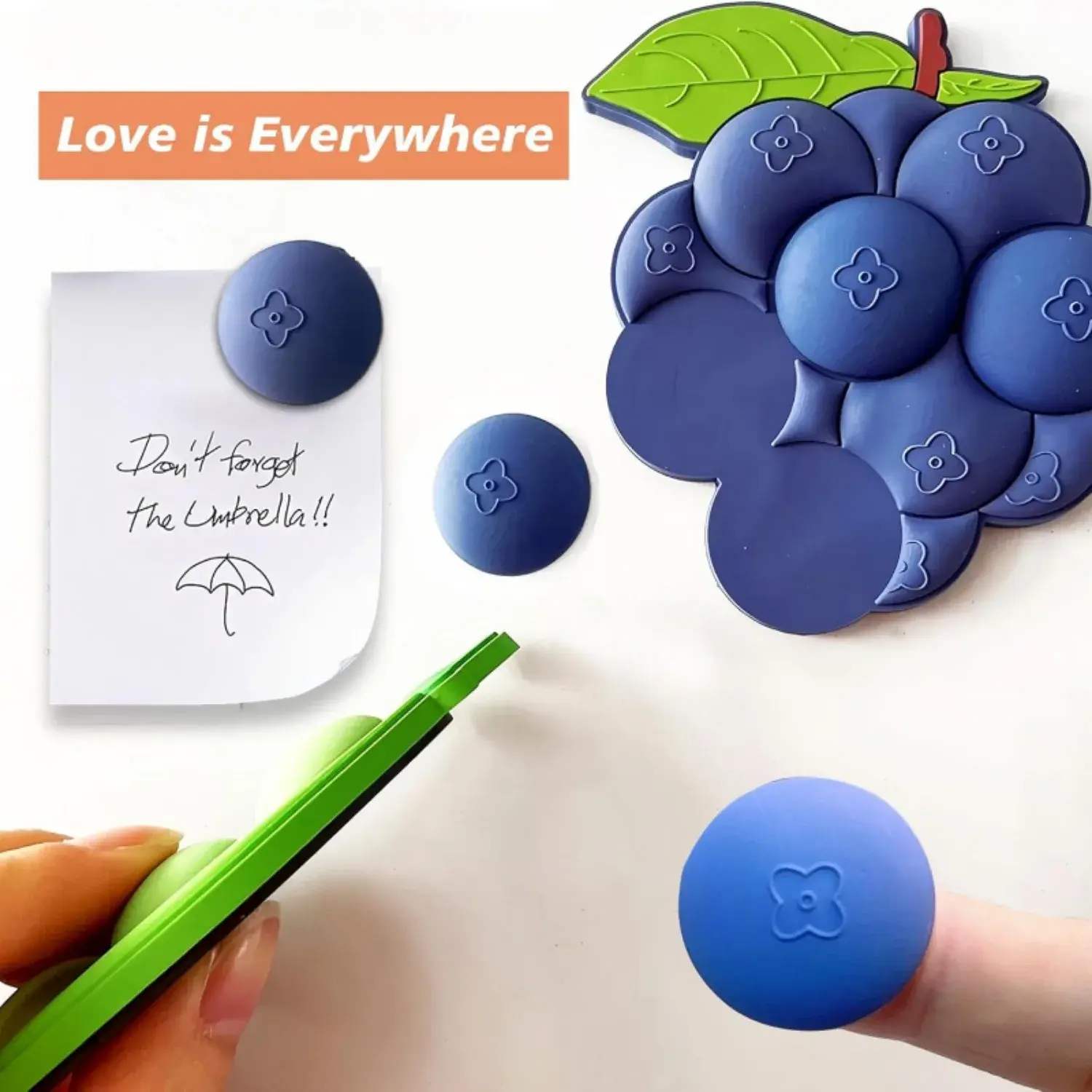 Creative 3D Grape & Pea Soft Magnetic Refrigerator Stickers Soft Magnetic Stickers Fun Magnets for Refrigerator Whiteboard
