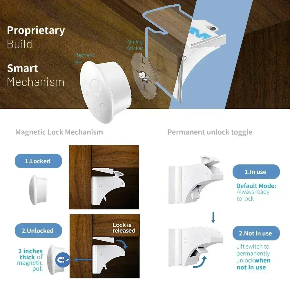 Magnetic Child Lock Children Protection Baby Safety Lock Drawer Latch Cabinet Door Lock Baby Protection Children Security Locks