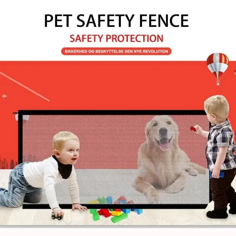 Pet Dog Barrier Fences Pet Isolated Network Stairs Gate New Folding Breathable Mesh Playpen for Dog Safety Fence Pet Dog Fences