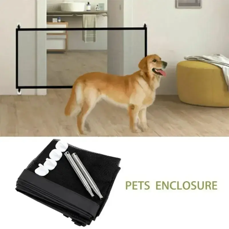 Pet Dog Barrier Fences Pet Isolated Network Stairs Gate New Folding Breathable Mesh Playpen for Dog Safety Fence Pet Dog Fences