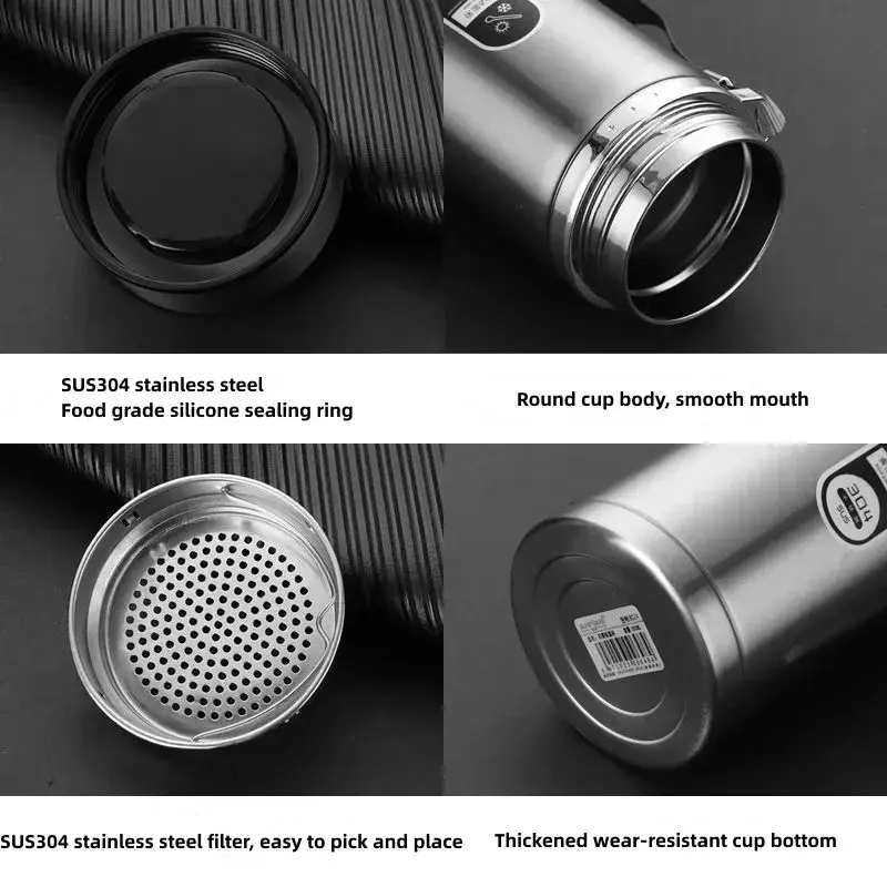 1L Thermos Bottle LED Temperature Display Coffee Cup Stainless Steel Tumbler Mug Portable Vacuum Flasks Tea Water Bottle