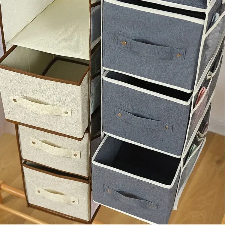 Non-woven Closet Wardrobe Cabinet Organizer Hanging Pocket Drawer Clothes Storage Clothing Home Organization Hanging Storage Bag