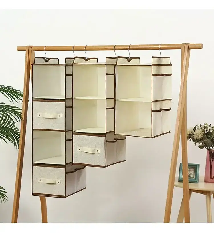 Non-woven Closet Wardrobe Cabinet Organizer Hanging Pocket Drawer Clothes Storage Clothing Home Organization Hanging Storage Bag