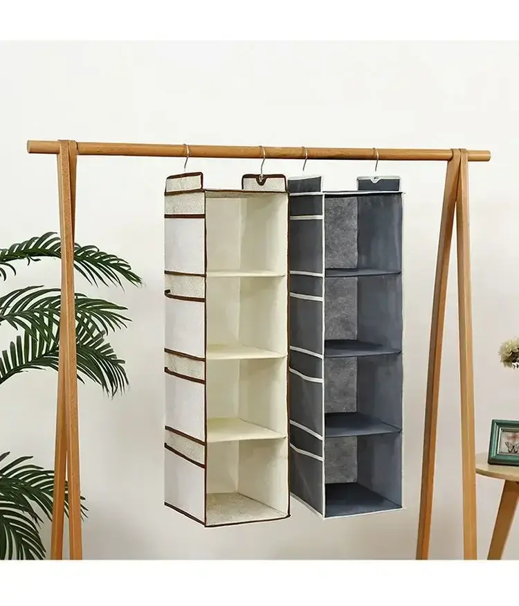 Non-woven Closet Wardrobe Cabinet Organizer Hanging Pocket Drawer Clothes Storage Clothing Home Organization Hanging Storage Bag
