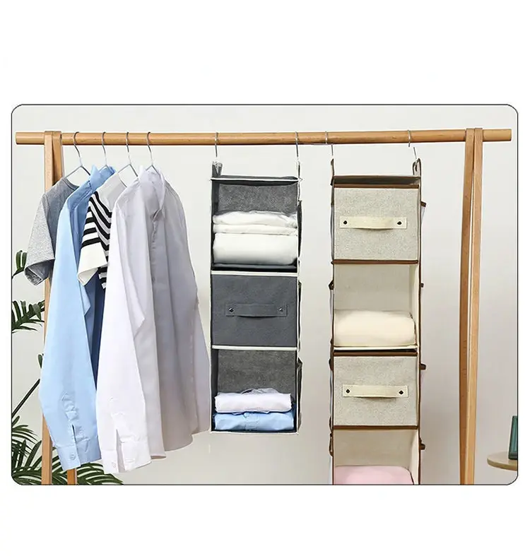 Non-woven Closet Wardrobe Cabinet Organizer Hanging Pocket Drawer Clothes Storage Clothing Home Organization Hanging Storage Bag