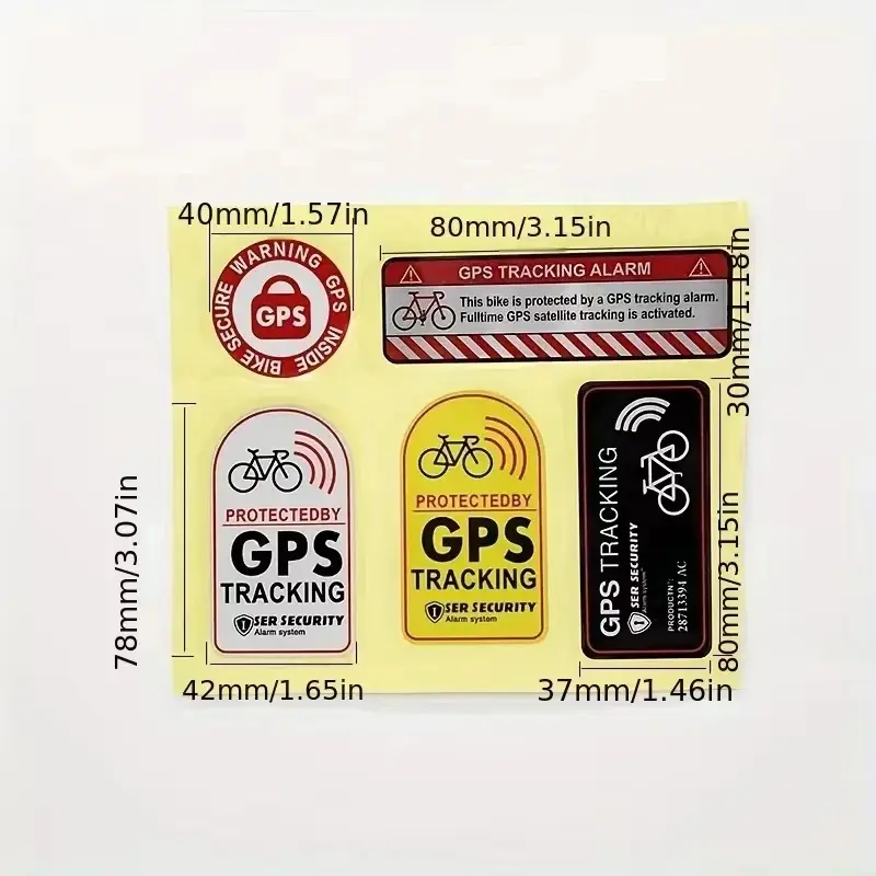 GPS Tracking Alarm Sticker MTB Road Bike Scooter Motorcycle Anti-Theft Decal Warning Reflective Paster For Bicycle Accessories