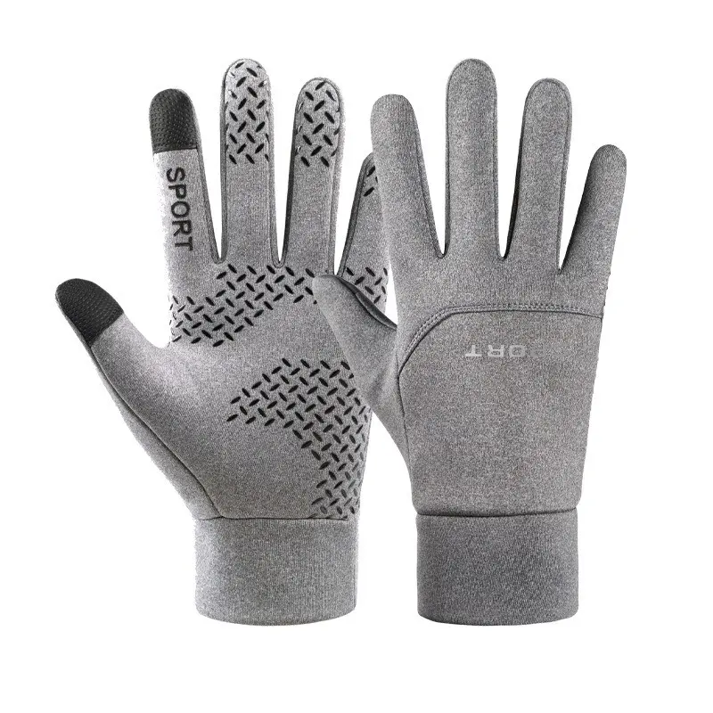 Windproof and Waterproof Outdoor Gloves Touch Screen Thumb and Index Finger Fingertips Warm Gloves for Running Cycling