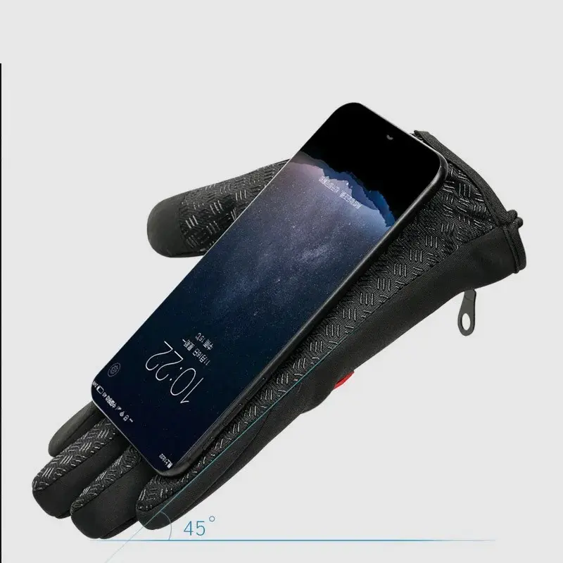 Men's Winter Cycling Gloves Touchscreen Warm Thermal Waterproof Non-Slip Bicycle Gym Outdoor Driving Motorcycle Gloves
