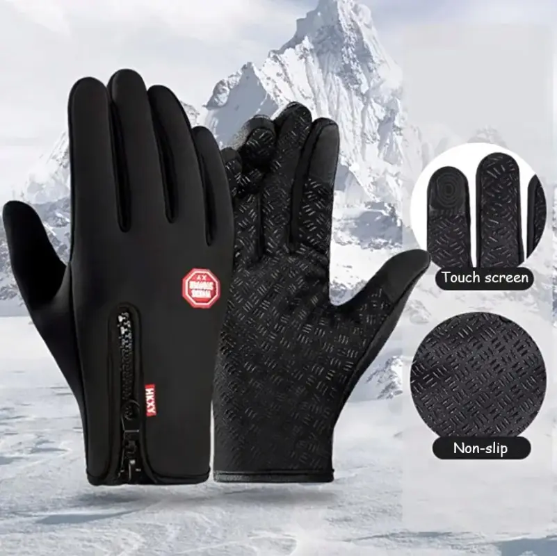 Men's Winter Cycling Gloves Touchscreen Warm Thermal Waterproof Non-Slip Bicycle Gym Outdoor Driving Motorcycle Gloves