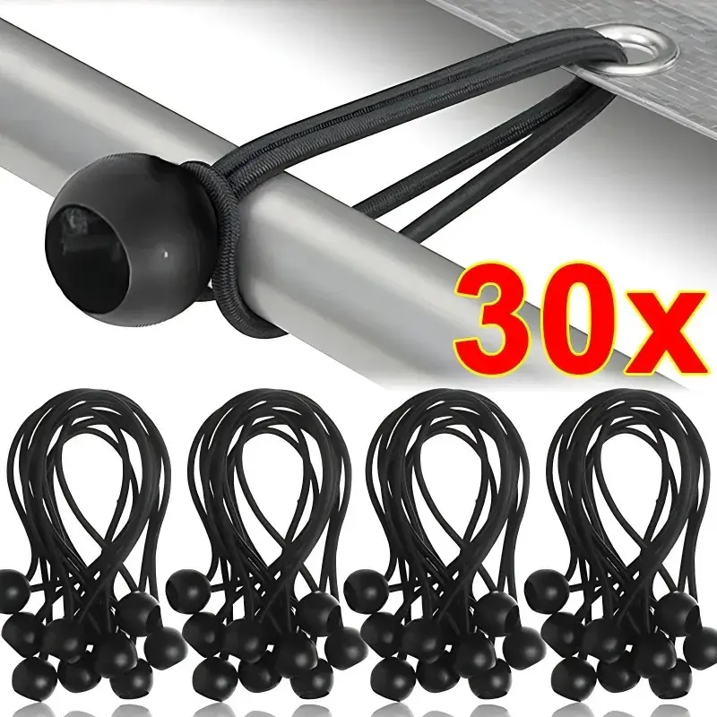 Outdoor Elastic Ball Bungee Rope Heavy Duty Stretchable Straps for Tent Tarpaulin Awning Canopy Shelter Cargo Camping Gear