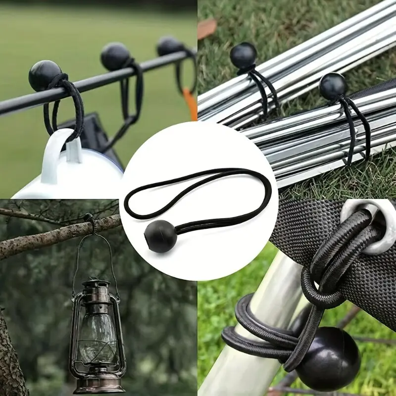 Outdoor Elastic Ball Bungee Rope Heavy Duty Stretchable Straps for Tent Tarpaulin Awning Canopy Shelter Cargo Camping Gear