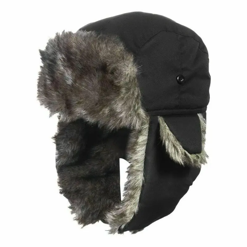 Unisex Warm Winter Earflap Ski Hat for Men Women Soft Faux Fur Trapper Hats Cold Weather Outdoor
