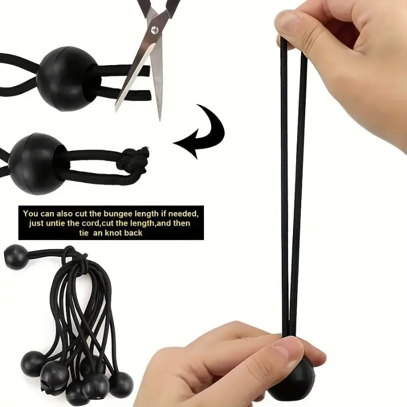 Outdoor Elastic Ball Bungee Rope Heavy Duty Stretchable Straps for Tent Tarpaulin Awning Canopy Shelter Cargo Camping Gear