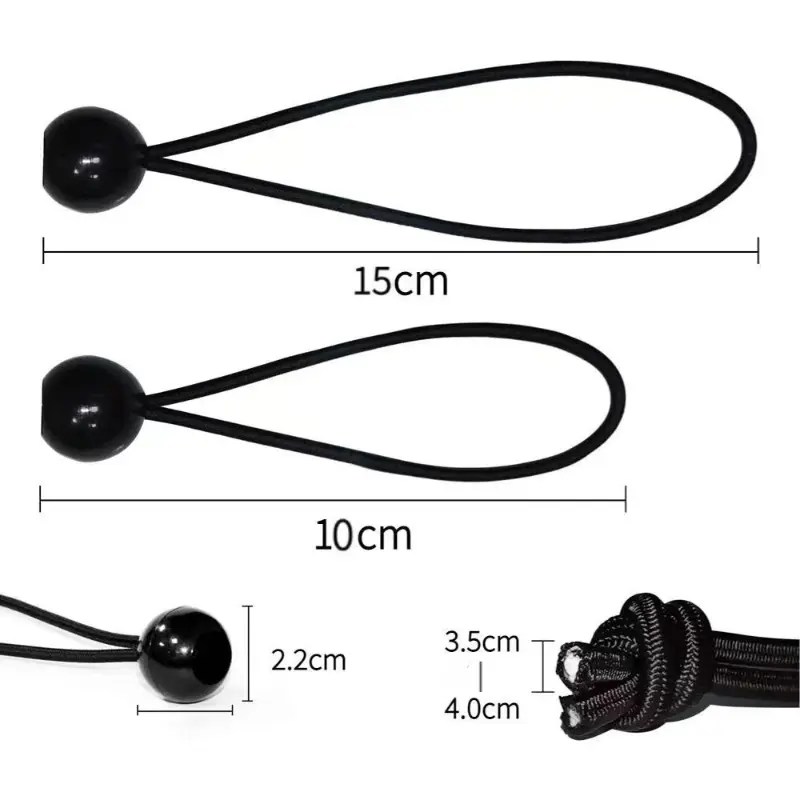 Outdoor Elastic Ball Bungee Rope Heavy Duty Stretchable Straps for Tent Tarpaulin Awning Canopy Shelter Cargo Camping Gear