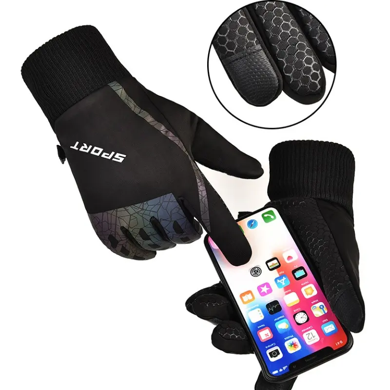 Winter Gloves Man Woman Warm Waterproof Cycling Outdoor Sports Reflective Running Motorcycle Ski Touch Screen Fleece Gloves