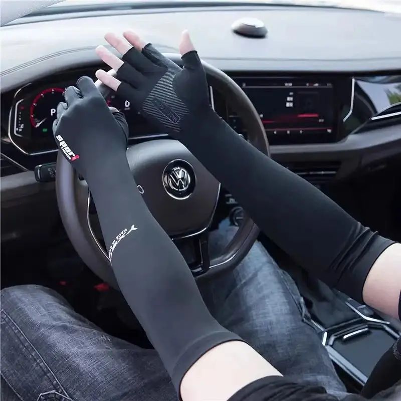 Men's Women's UV Protection Arm Sleeves for Driving Cycling Sports Long Sleeve Breathable Cooling Sun Gloves Outdoor