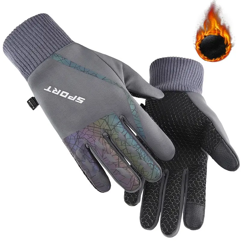 Winter Gloves Man Woman Warm Waterproof Cycling Outdoor Sports Reflective Running Motorcycle Ski Touch Screen Fleece Gloves