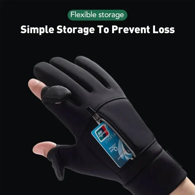 Winter Warm Touch Screen Gloves Outdoor Windproof Waterproof Cold-proof Gloves Men Driving Cycling Fishing Ski Gloves