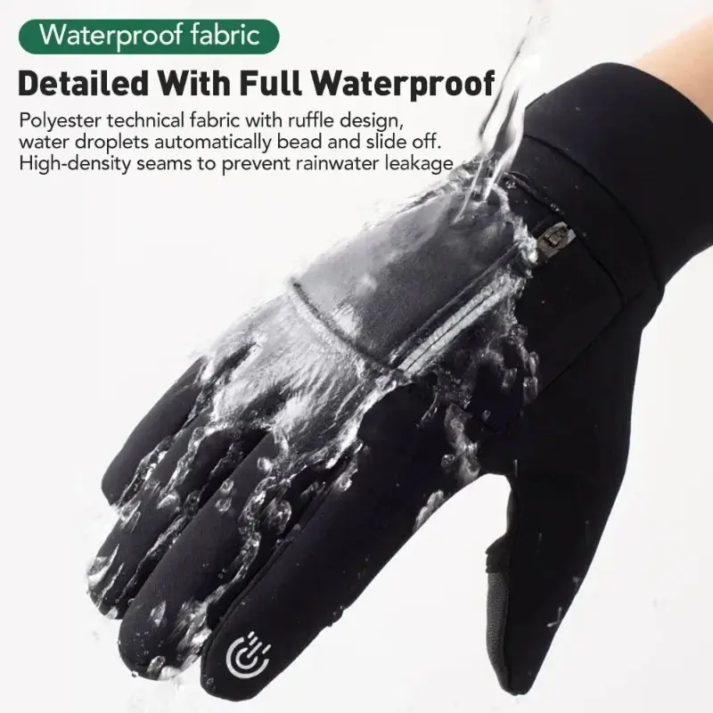 Winter Warm Touch Screen Gloves Outdoor Windproof Waterproof Cold-proof Gloves Men Driving Cycling Fishing Ski Gloves