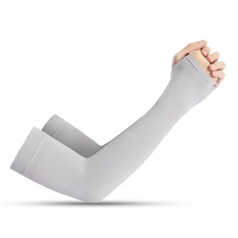 UV Solar Arm Sleeves Woman Men Cycling Fingerless Gloves Cool Muff Summer Ice Silk Elastic Arm Cover Driving Anti-Sunburn Sleeve