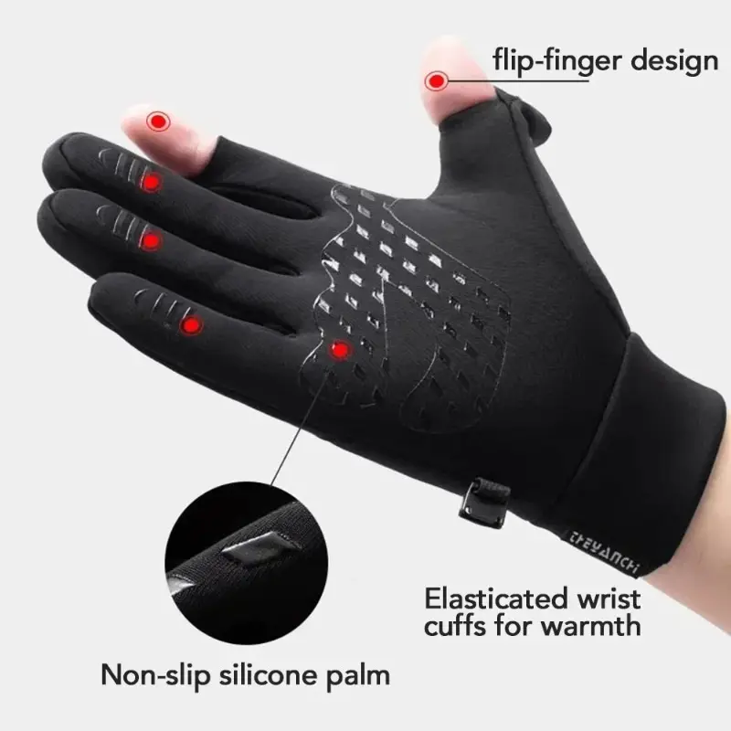 Winter Warm Touch Screen Gloves Outdoor Windproof Waterproof Cold-proof Gloves Men Driving Cycling Fishing Ski Gloves