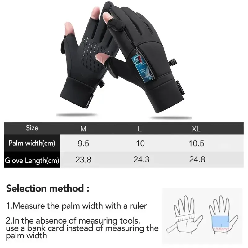 Winter Warm Touch Screen Gloves Outdoor Windproof Waterproof Cold-proof Gloves Men Driving Cycling Fishing Ski Gloves