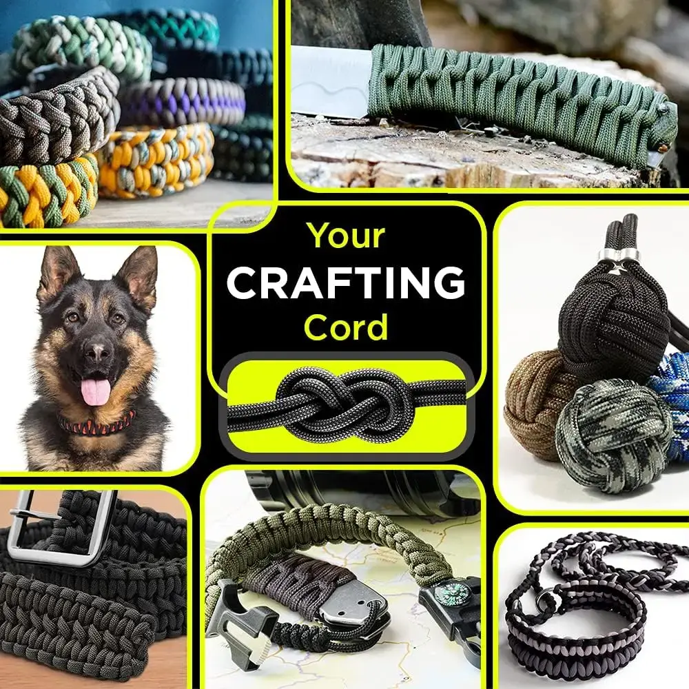 7-Core 550lb Paracord 5/16m Dia 4mm Military Tactical Survival Parachute Rope For DIY Making Lanyard Bracelet Dog Collar Tent