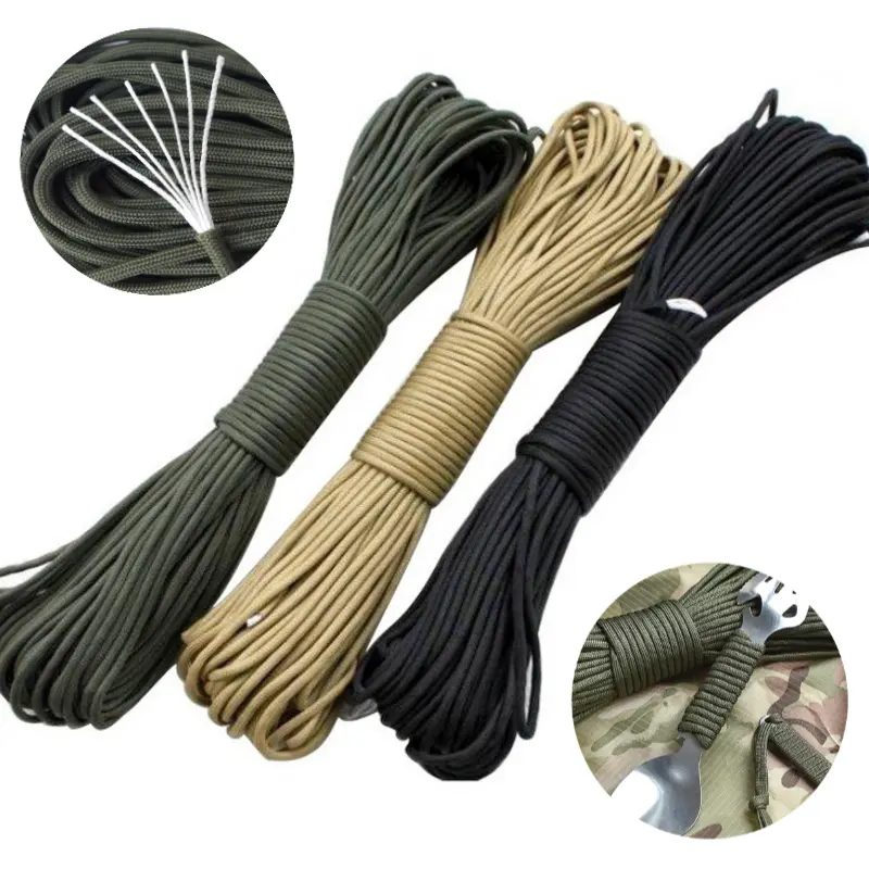 7-Core 550lb Paracord 5/16m Dia 4mm Military Tactical Survival Parachute Rope For DIY Making Lanyard Bracelet Dog Collar Tent