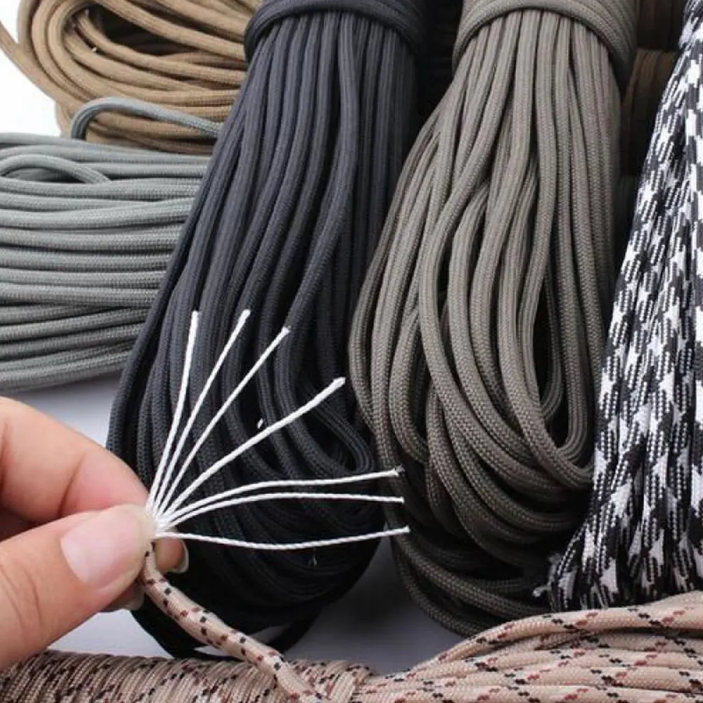 7-Core 550lb Paracord 5/16m Dia 4mm Military Tactical Survival Parachute Rope For DIY Making Lanyard Bracelet Dog Collar Tent
