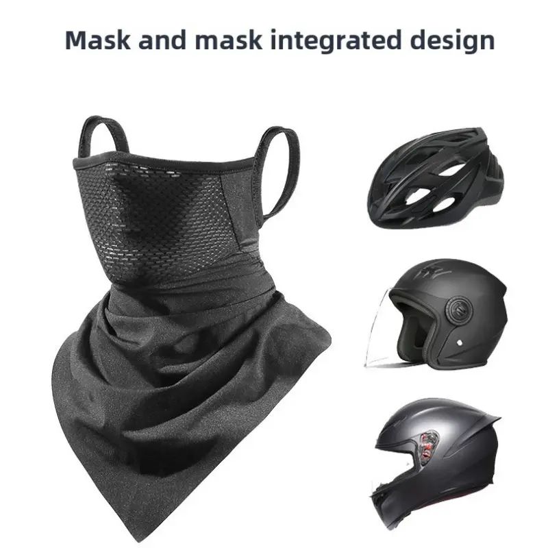 Summer Men Mask Full Face Bicycle Neckerchief Cycling Bandana UV Protection Mask Breathable Ice Silk Outdoor Hanging Ear Scarf