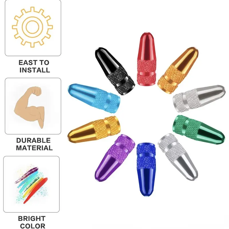4/8pcs Aluminum Alloy Bicycle Tire Prest Valve Cap MTB Road Bike Covered Protector Road MTB Tyre Dustproof Bike Presta Valve