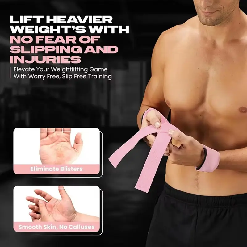1Pair Non-slip Strap Gym Dumbbell Workout Weights Lifting Straps Crossfit Fitness Equipment Wrist Wrap Lift Exercise Training