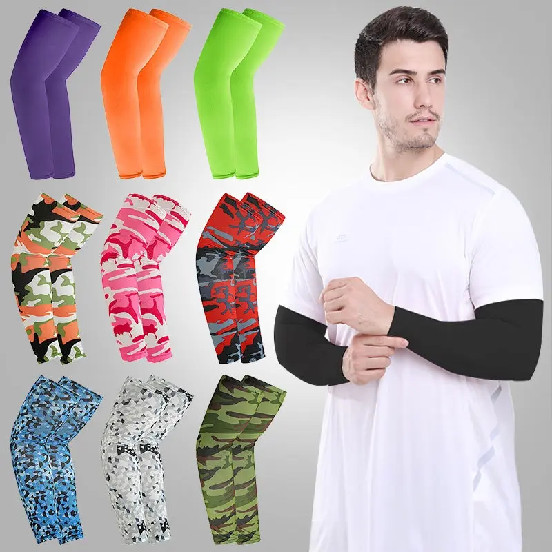 2Pcs Unisex Cooling Arm Sleeves Cover Sports Running UV Sun Protection Outdoor Men Fishing Cycling Sleeves for Hide Tattoos