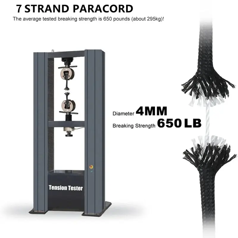 7-Core 650lb Paracord 5/15M Dia 4mm Military Tactical Survival Parachute Rope for DIY Making Lanyard Bracelet Dog Collar Tent