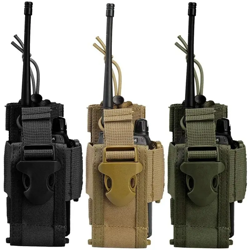 Tactical Walkie Talkie Holder Bag Molle Radio Pouch Nylon Waist Pack Pocket Pendant Pouch Hunting Accessories Outdoor Gear