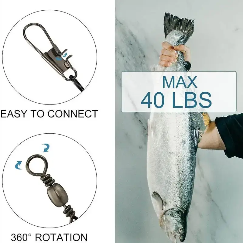 New 10PCS Anti Bite Steel Fishing Line 15-30cm Steel Wire Leader with Swivel Fishing Accessory Lead Core Leash Fishing Wire