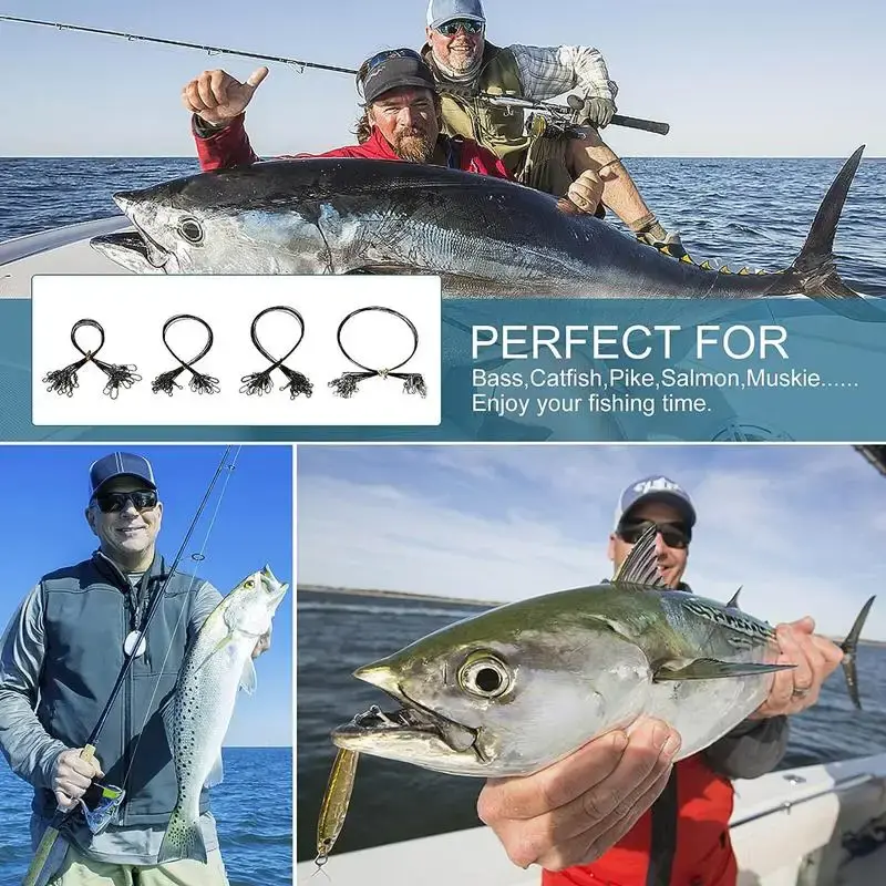 New 10PCS Anti Bite Steel Fishing Line 15-30cm Steel Wire Leader with Swivel Fishing Accessory Lead Core Leash Fishing Wire