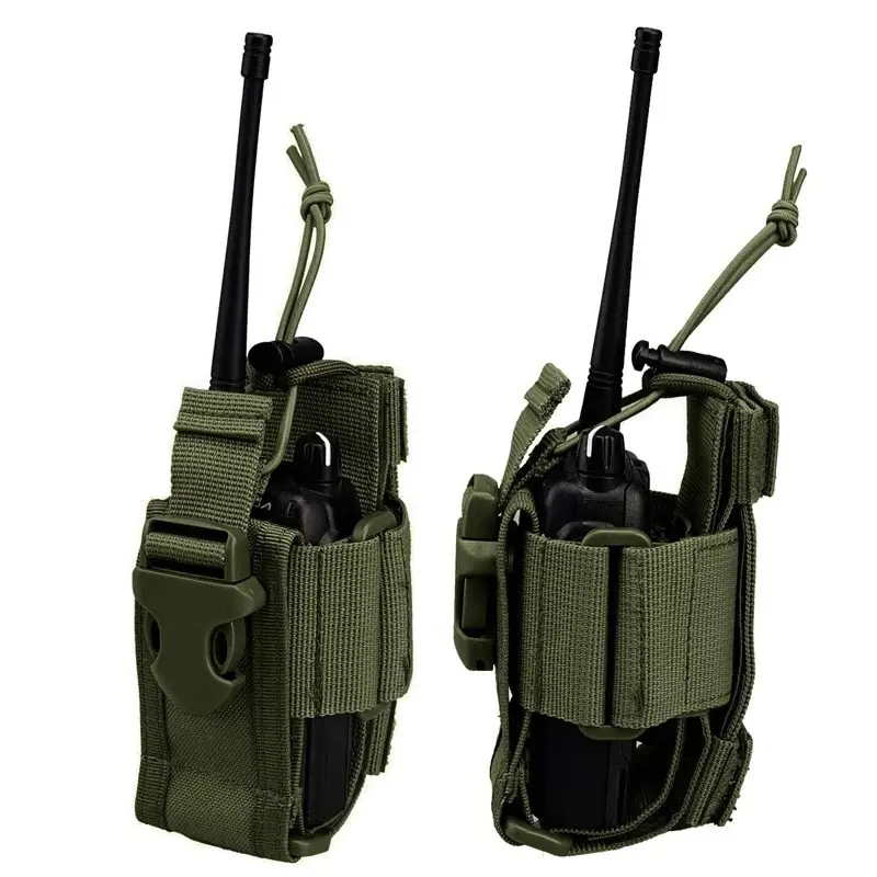 Tactical Walkie Talkie Holder Bag Molle Radio Pouch Nylon Waist Pack Pocket Pendant Pouch Hunting Accessories Outdoor Gear