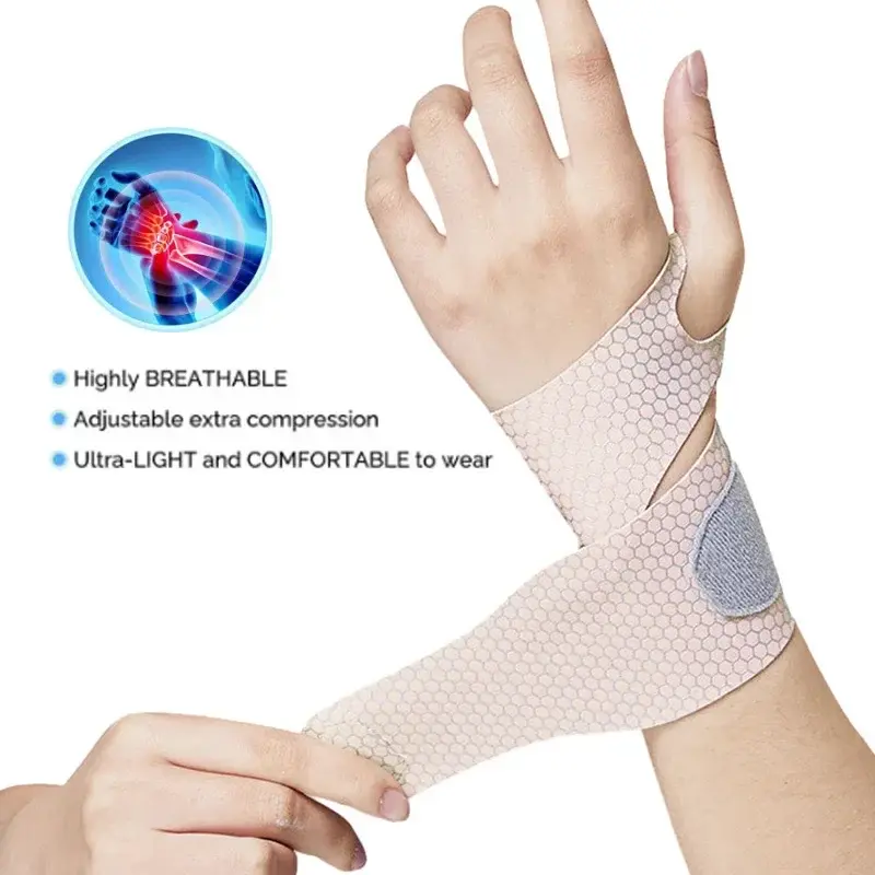 Adjustable Wristbands Safety Wrist Support Bracer Gym Sports Wristband Carpal Protector Breathable Injury Wrap Band Strap
