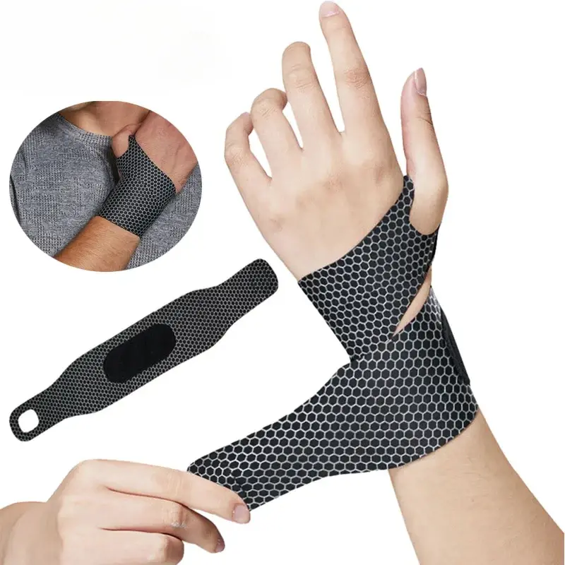 Adjustable Wristbands Safety Wrist Support Bracer Gym Sports Wristband Carpal Protector Breathable Injury Wrap Band Strap
