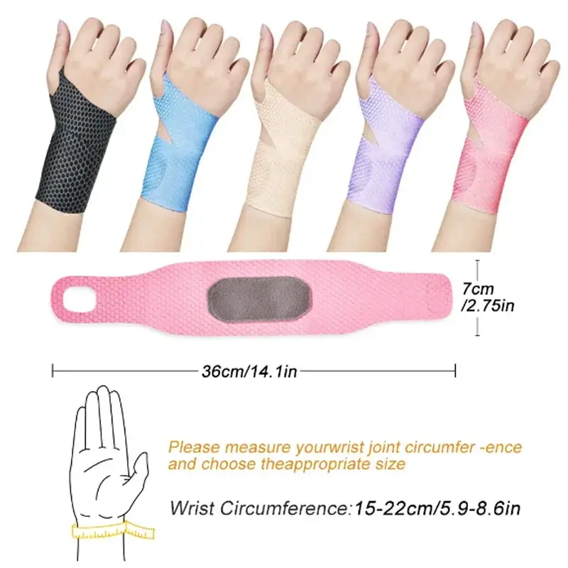 Adjustable Wristbands Safety Wrist Support Bracer Gym Sports Wristband Carpal Protector Breathable Injury Wrap Band Strap
