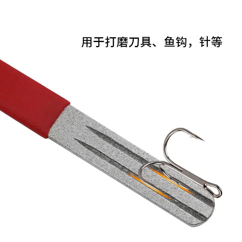 1pc Fishing Hook Sharpener Portable Diamond Knife Mini EDC Pocket Fish Hook Sharpen Tool for Camp Hike Outdoor Accessory