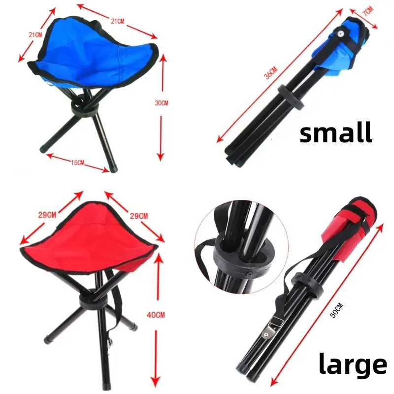 Outdoor Leisure Portable Folding Chair Three-Legged Stool Camping Travel Picnic Outdoor Activities Fishing Accessories