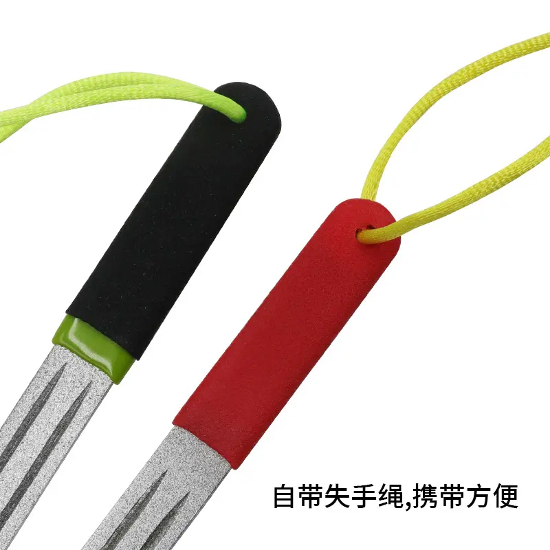 1pc Fishing Hook Sharpener Portable Diamond Knife Mini EDC Pocket Fish Hook Sharpen Tool for Camp Hike Outdoor Accessory