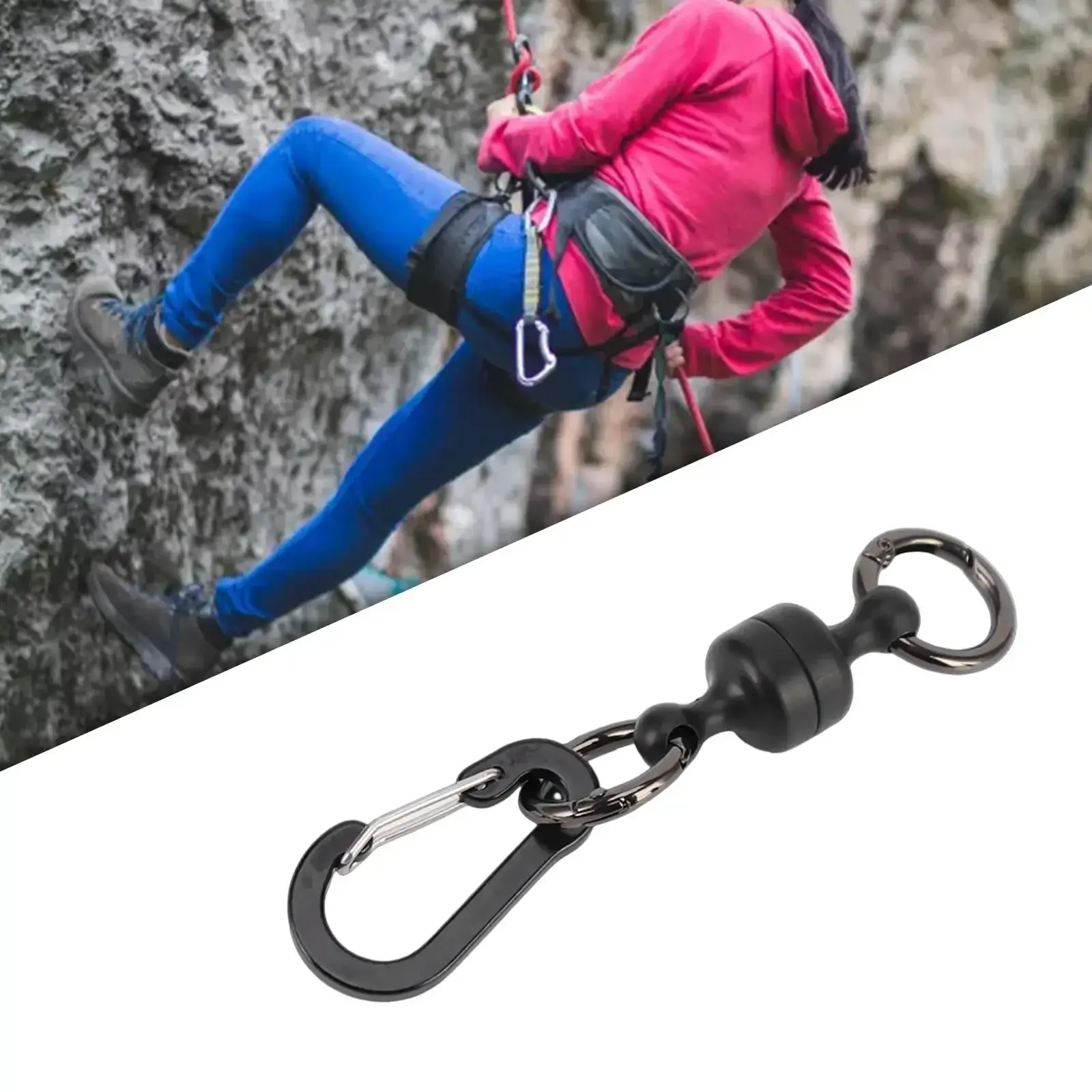 Portable Strong Magnetic Hook Outdoor Tent Camping Climbing Carabiner Mountaineering Buckle Hiking Fishing Lanyard Clip Tools