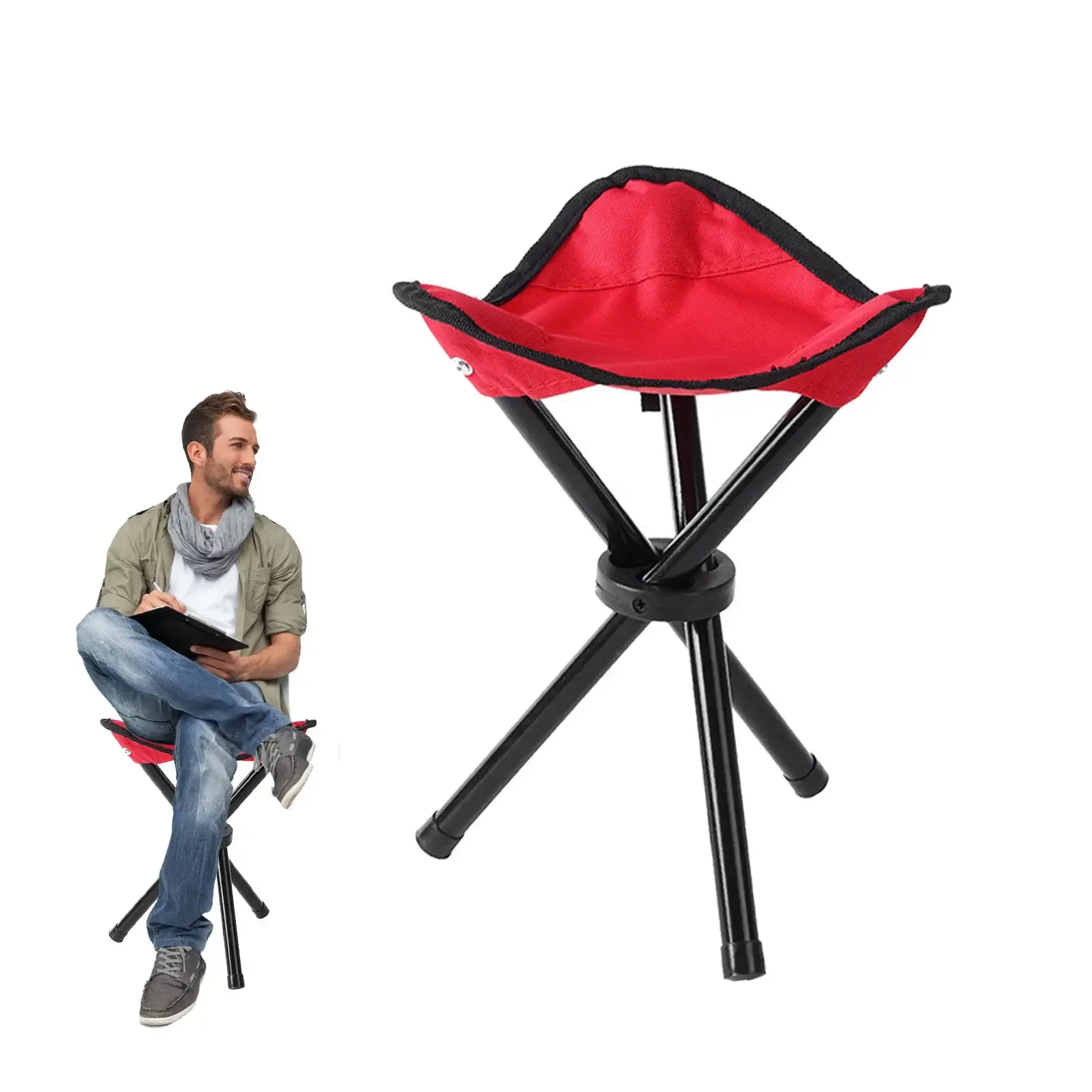 Outdoor Leisure Portable Folding Chair Three-Legged Stool Camping Travel Picnic Outdoor Activities Fishing Accessories