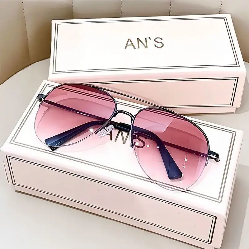 Trendy Big Frame Pilot Sun Glasses Cycling Sunglasses Fashion Gradient Sunglasses Driving Shades UV400 Protection Eyewear