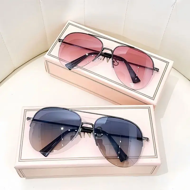 Trendy Big Frame Pilot Sun Glasses Cycling Sunglasses Fashion Gradient Sunglasses Driving Shades UV400 Protection Eyewear