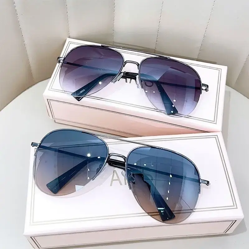 Trendy Big Frame Pilot Sun Glasses Cycling Sunglasses Fashion Gradient Sunglasses Driving Shades UV400 Protection Eyewear