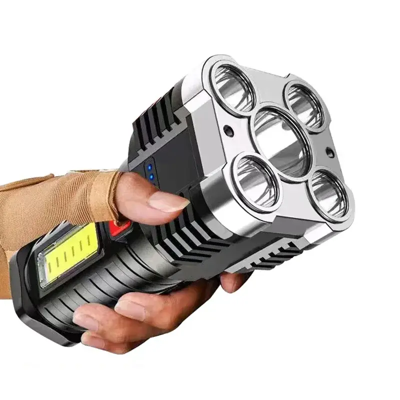 Flashlight High Lumens Rechargeable,Powerful Tactical Flashlights,COB Light,IPX6 Waterproof Flash Light for Camping,Emergencies